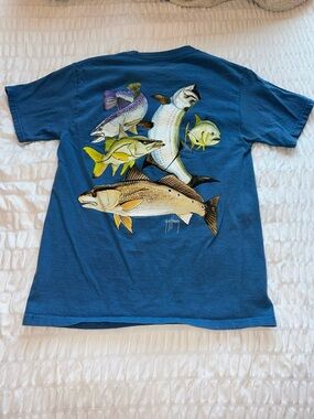 Guy Harvey Short Sleeve Pocket Tee in Teal Blue